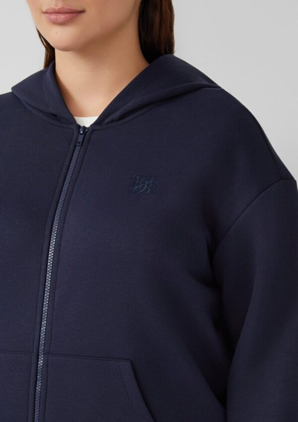 Angeraute Sweatshirtjacke mit Stickerei