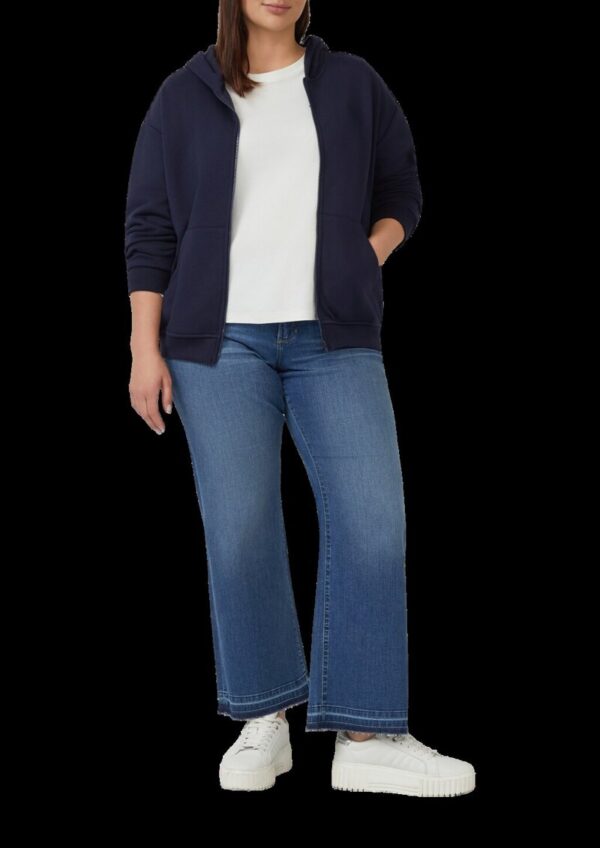 Angeraute Sweatshirtjacke mit Stickerei