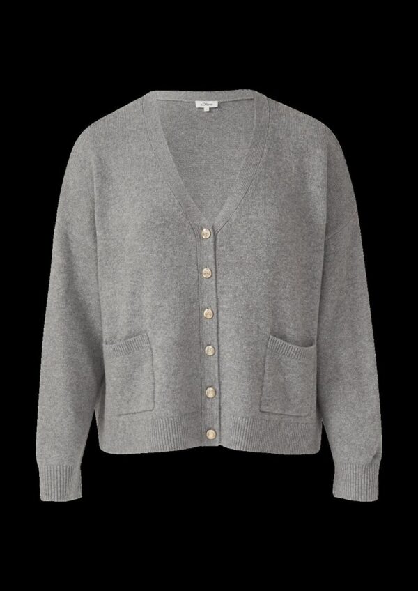 Locker geschnittene Strickjacke mit dekorativen Knöpfen