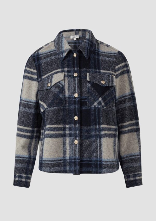 Leichte Wollmix-Jacke mit aufgesetzten Taschen