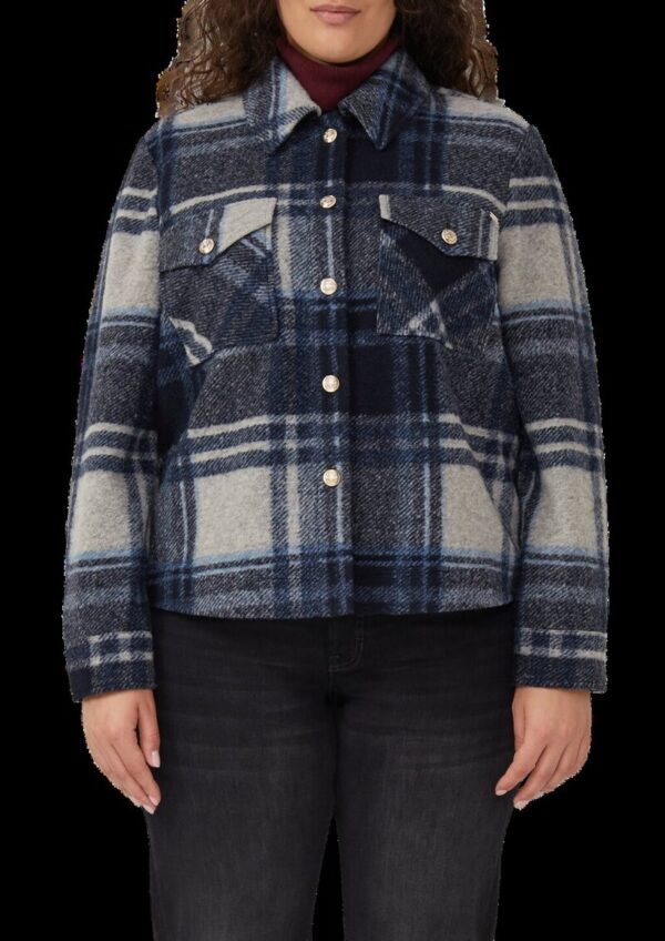 Leichte Wollmix-Jacke mit aufgesetzten Taschen