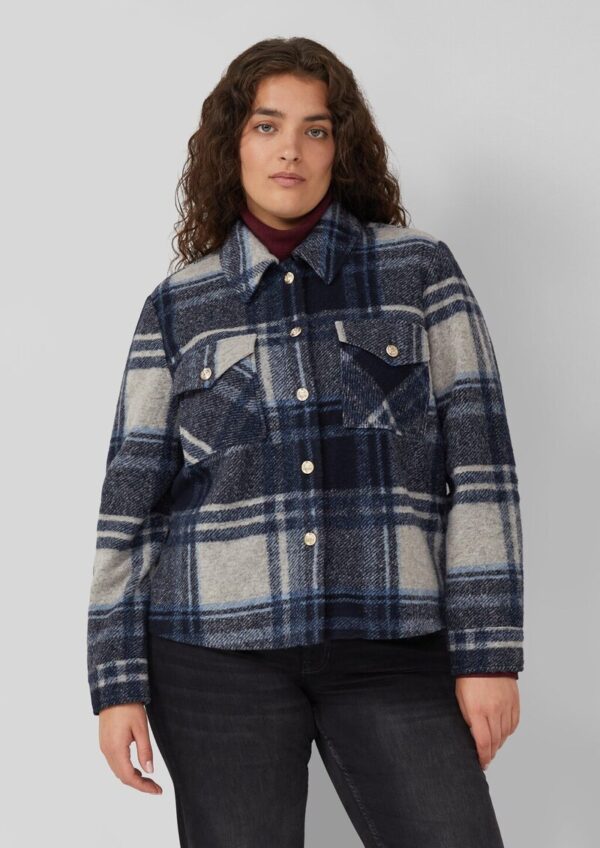 Leichte Wollmix-Jacke mit aufgesetzten Taschen