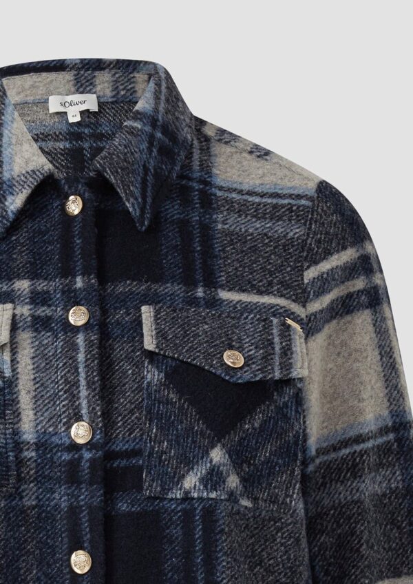 Leichte Wollmix-Jacke mit aufgesetzten Taschen