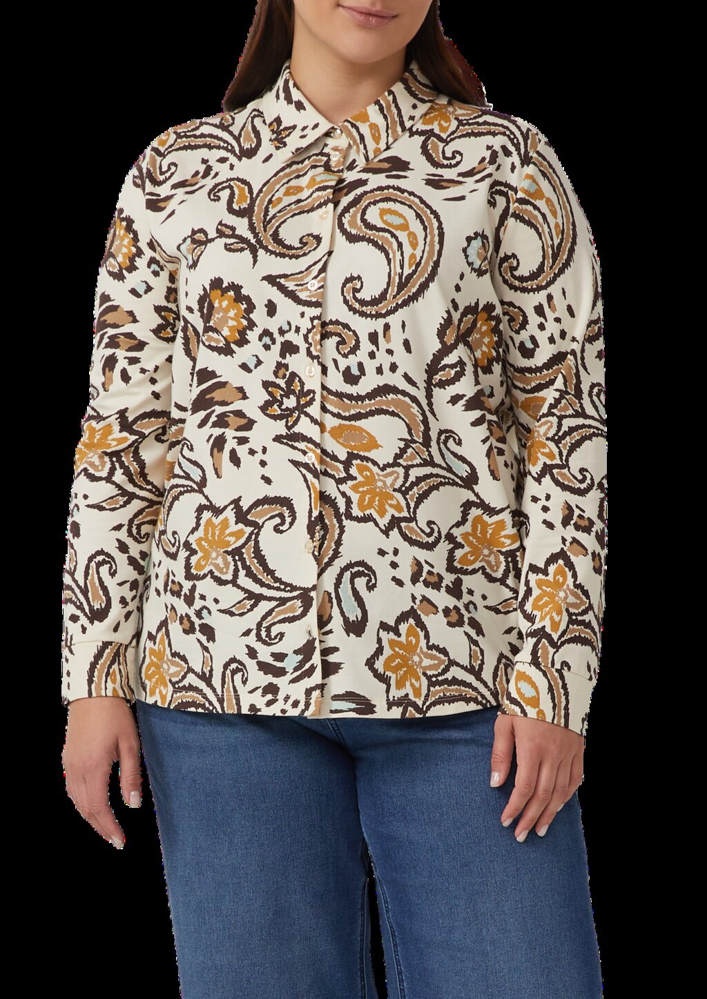 Elastische Hemdbluse aus Jersey