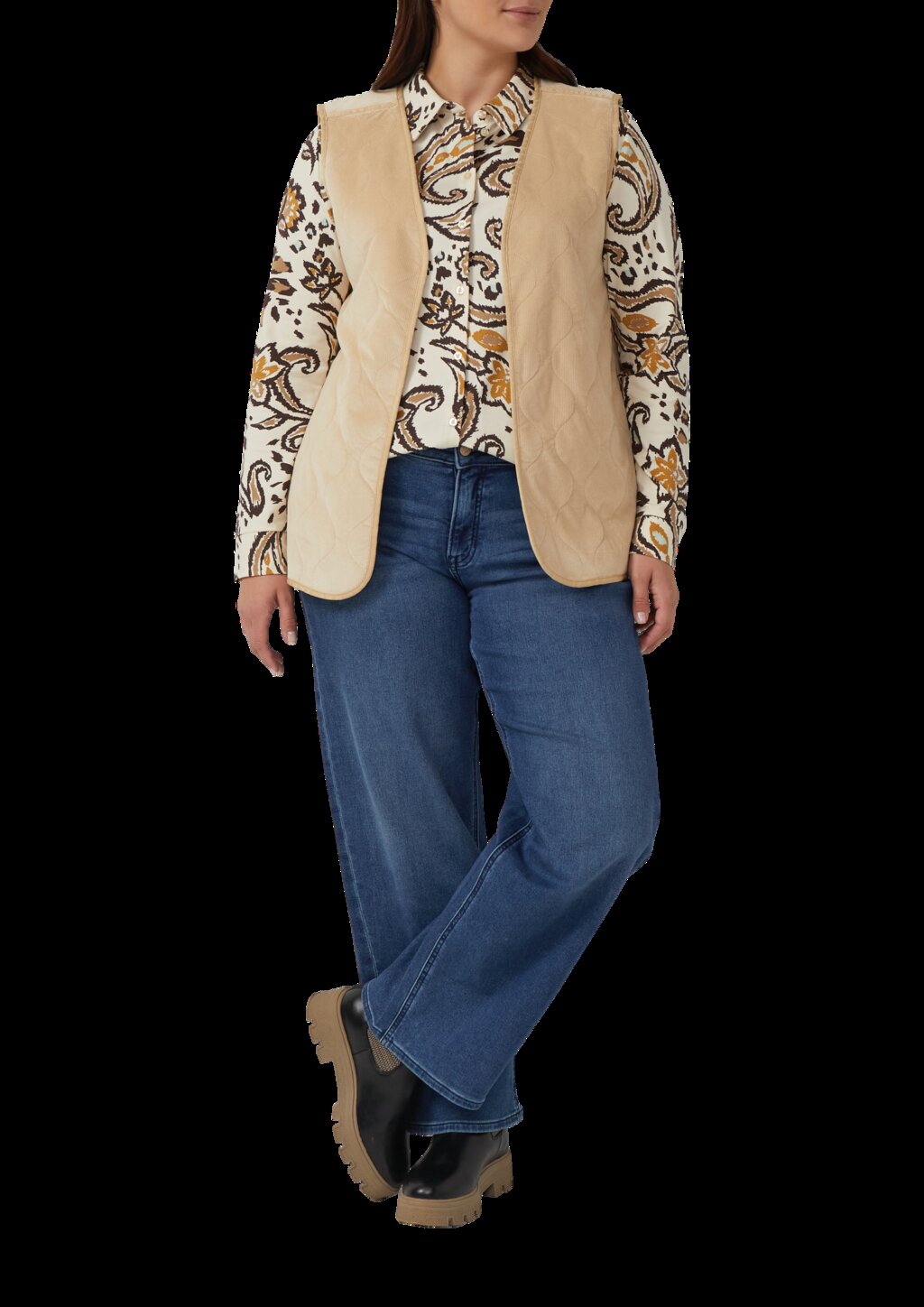 Elastische Hemdbluse aus Jersey