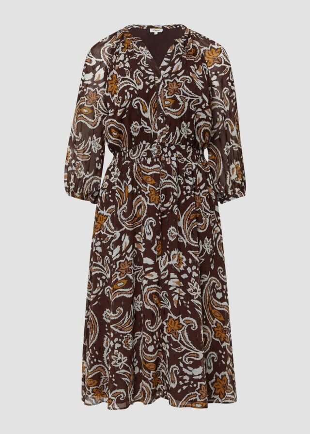 Chiffonkleid mit Effektgarn im Relaxed Fit