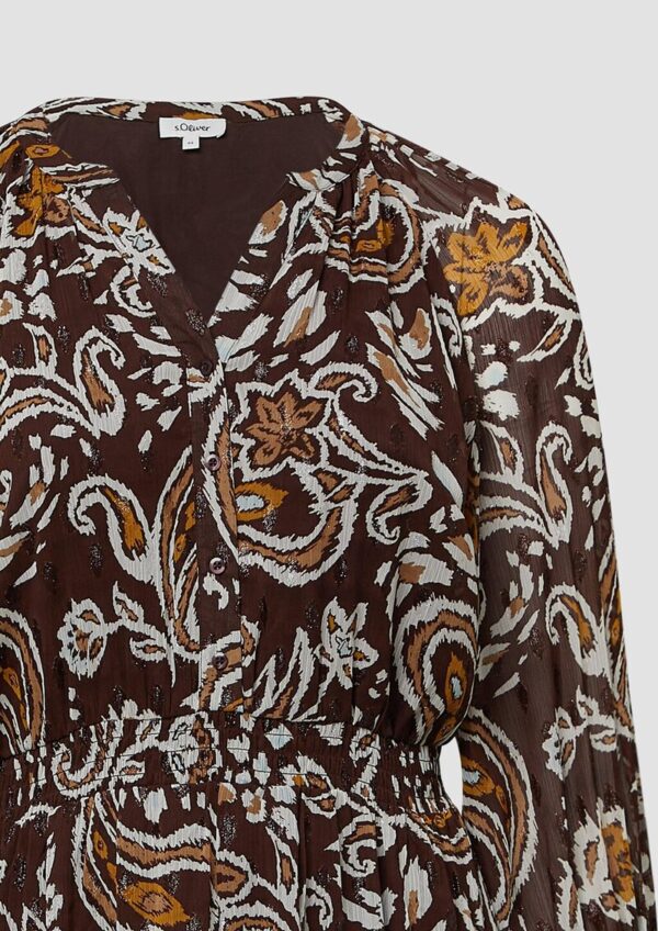 Chiffonkleid mit Effektgarn im Relaxed Fit