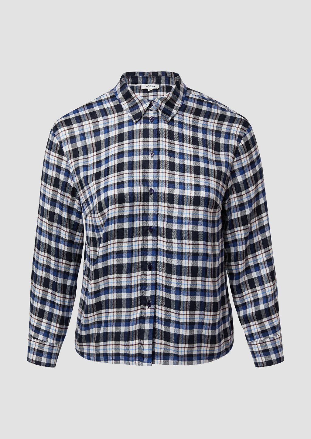 Karierte Hemdbluse mit Raffung am Rücken