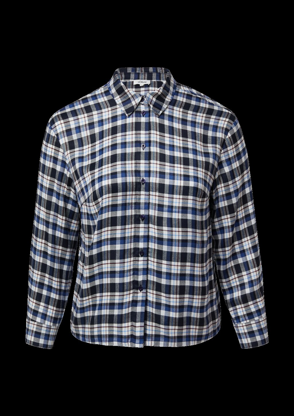 Karierte Hemdbluse mit Raffung am Rücken