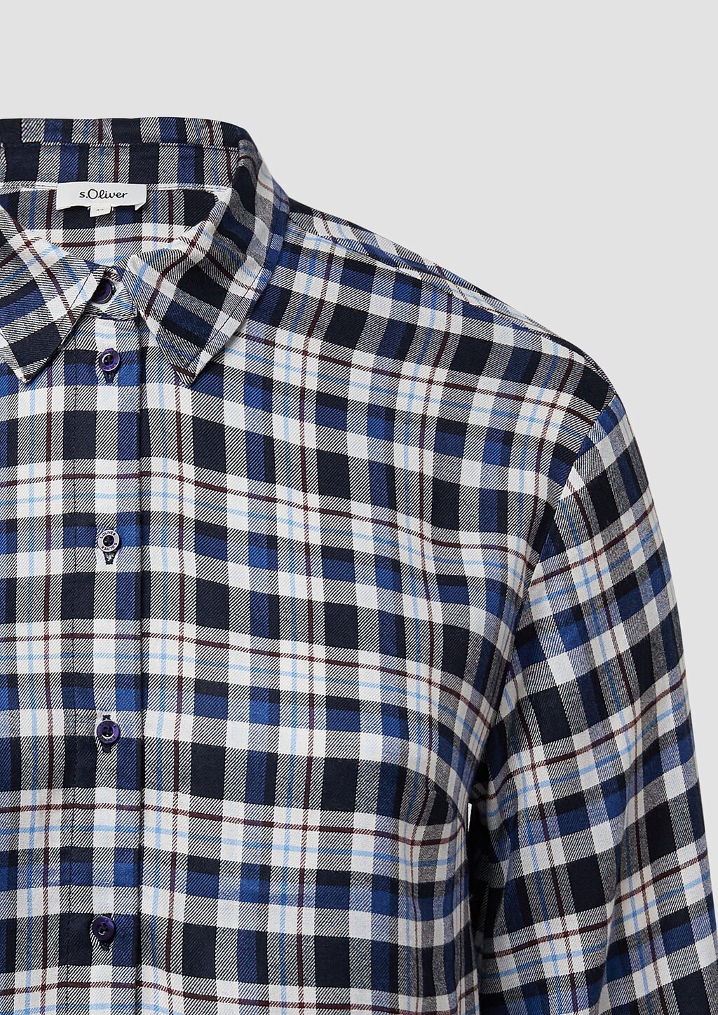 Karierte Hemdbluse mit Raffung am Rücken