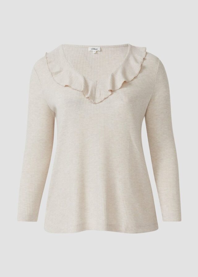 Strick-Shirt mit Volants