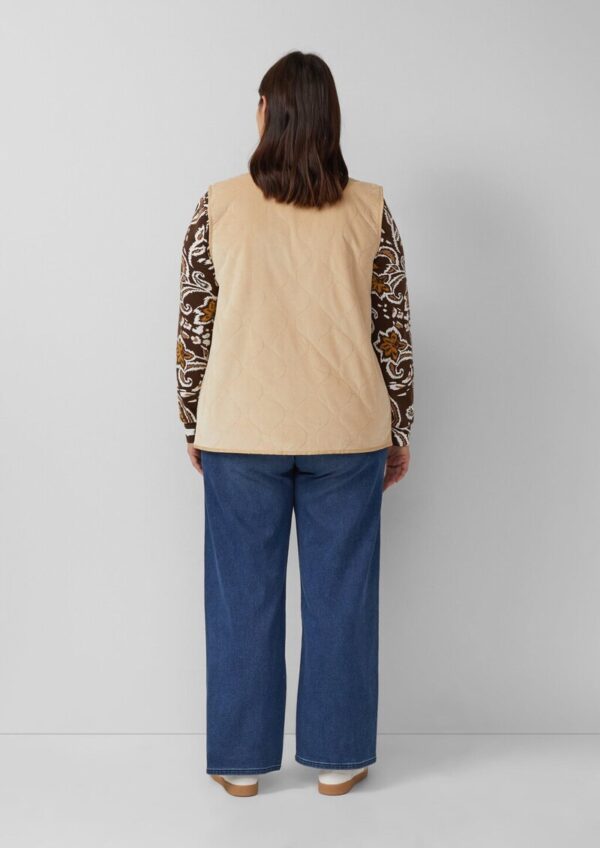 Verschlusslose Cord-Weste mit Teddy-Plüsch-Futter