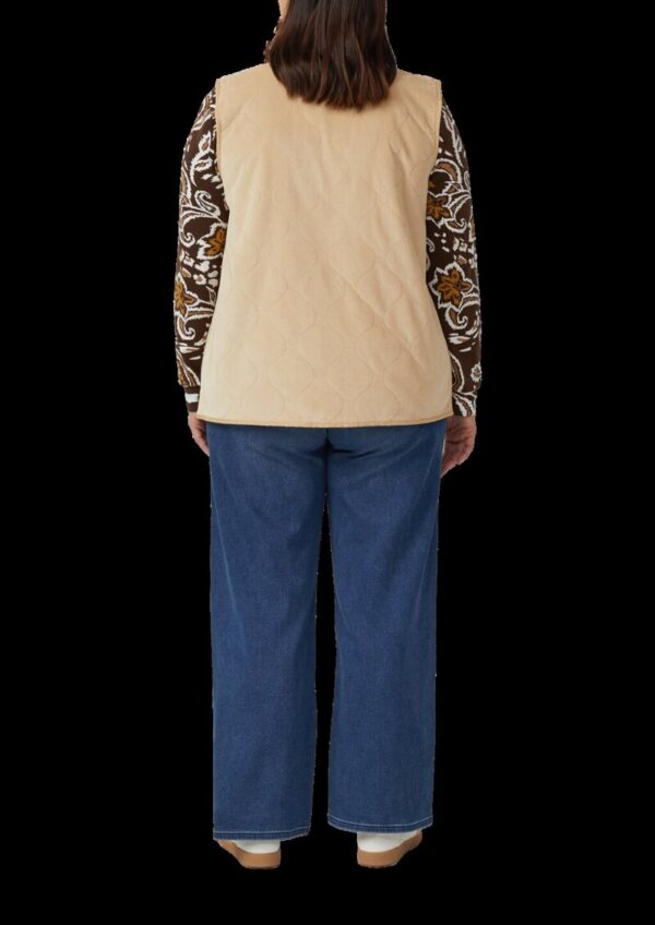 Verschlusslose Cord-Weste mit Teddy-Plüsch-Futter