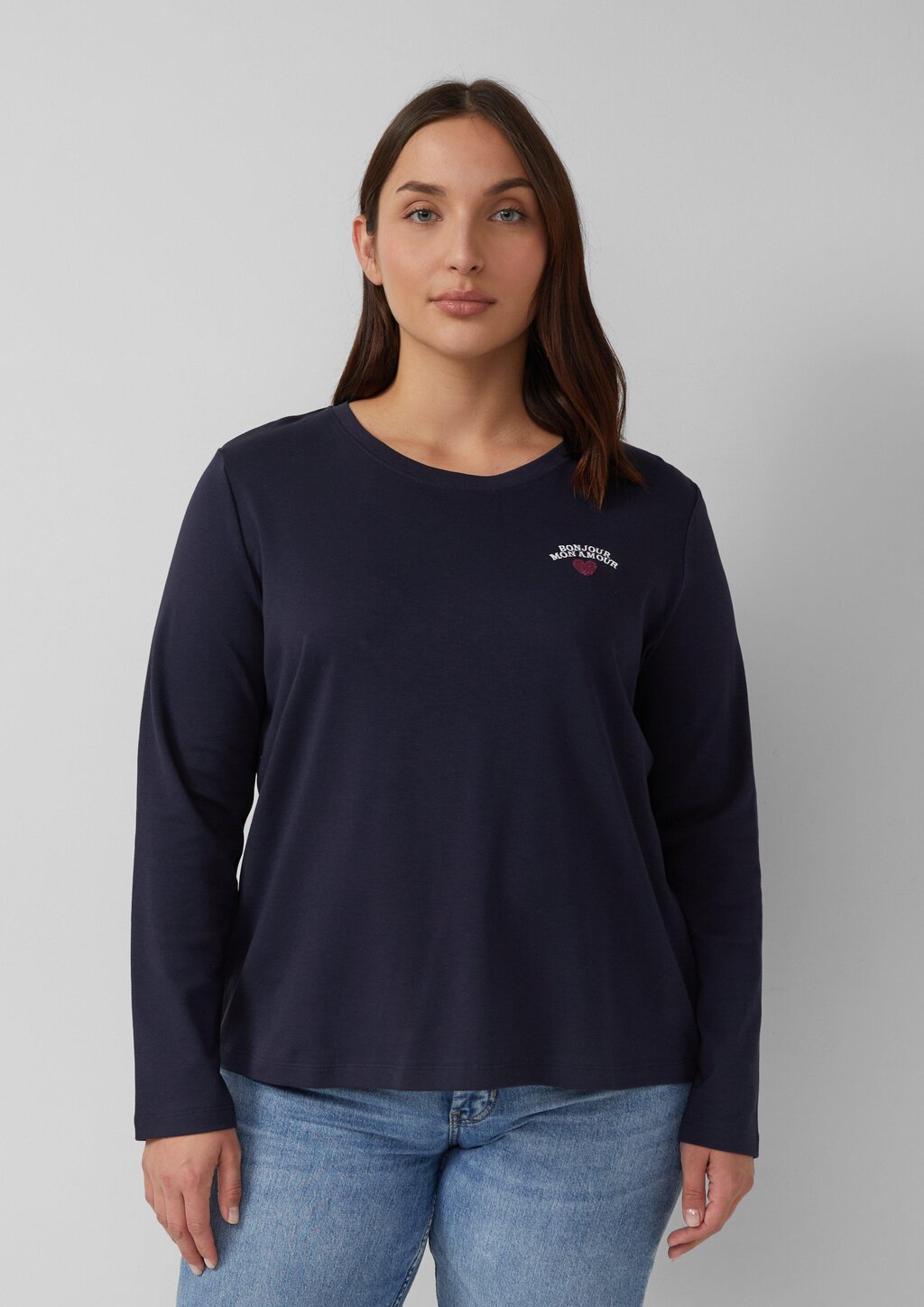 Verkürztes Shirt mit Stickerei-Detail