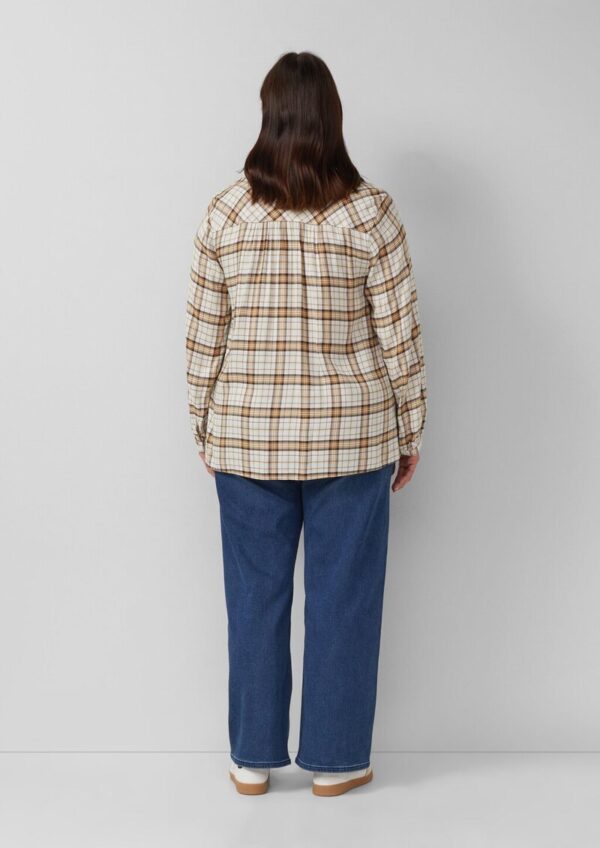 Karierte Hemdbluse im Relaxed Fit mit Rüschenkragen