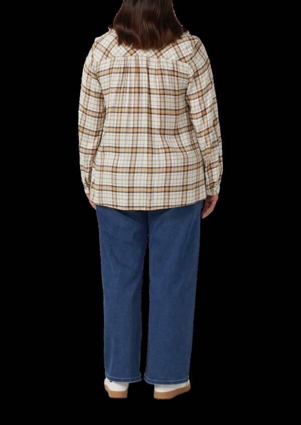 Karierte Hemdbluse im Relaxed Fit mit Rüschenkragen