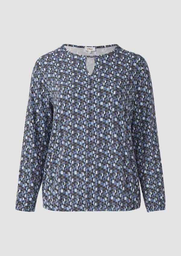 T-Shirt mit All-over-Print und Elastikbündchen