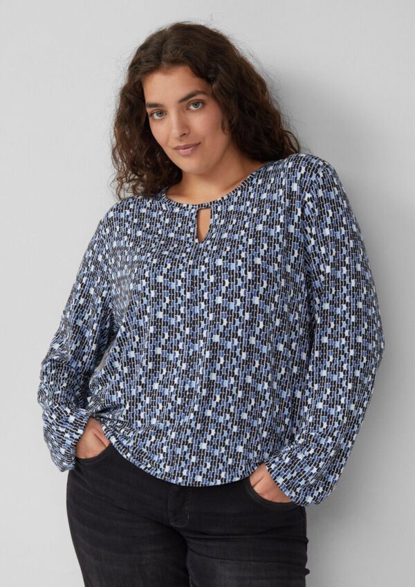 T-Shirt mit All-over-Print und Elastikbündchen