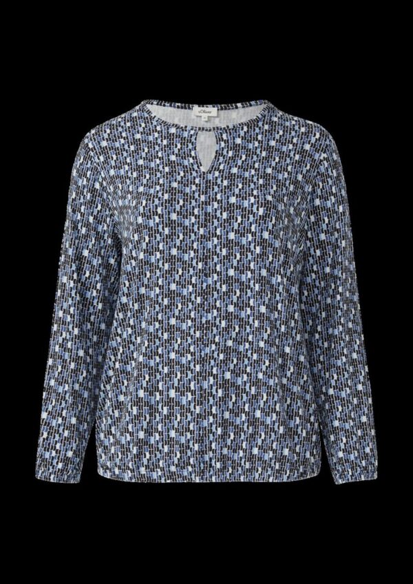 T-Shirt mit All-over-Print und Elastikbündchen