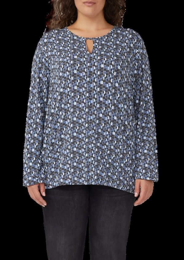 T-Shirt mit All-over-Print und Elastikbündchen