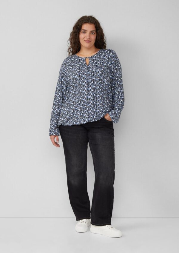 T-Shirt mit All-over-Print und Elastikbündchen