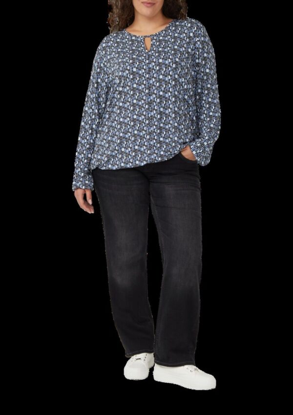 T-Shirt mit All-over-Print und Elastikbündchen