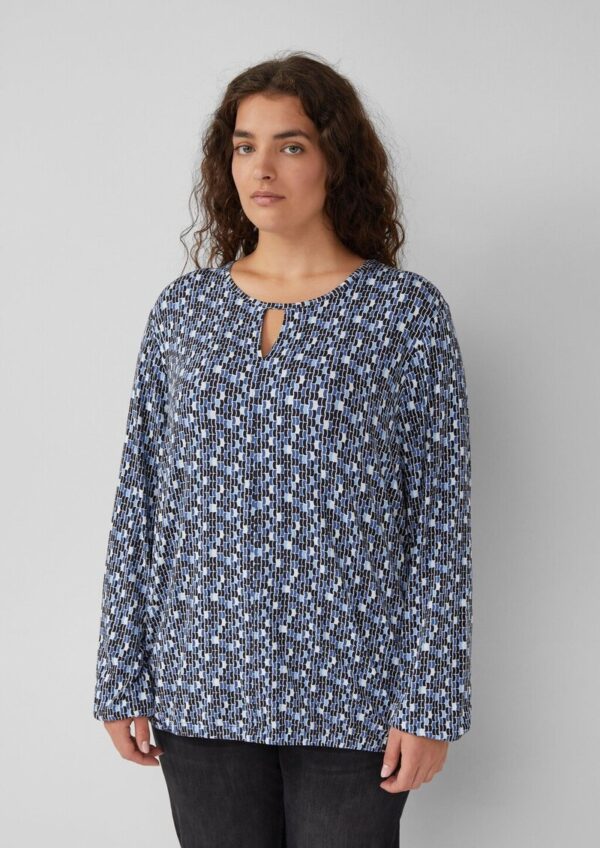 T-Shirt mit All-over-Print und Elastikbündchen