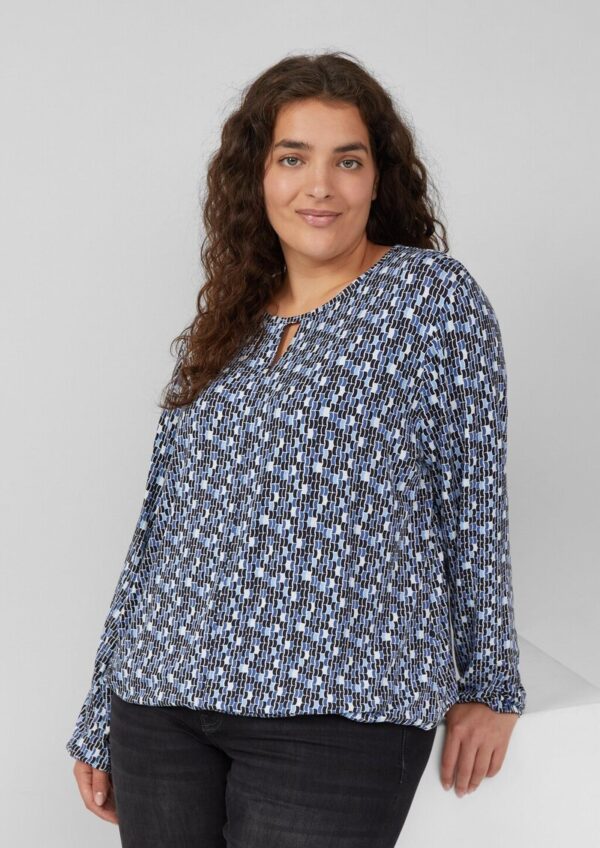 T-Shirt mit All-over-Print und Elastikbündchen