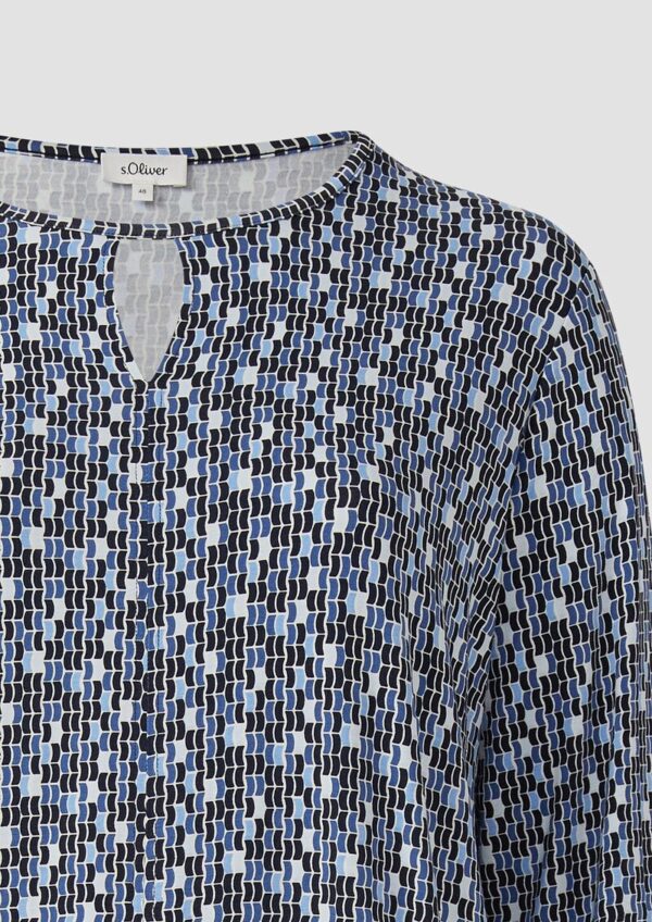 T-Shirt mit All-over-Print und Elastikbündchen