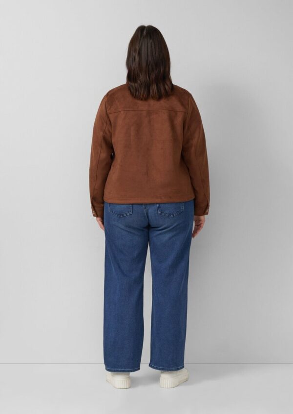 Leichte Jacke in Veloursleder-Optik mit aufgesetzten Taschen