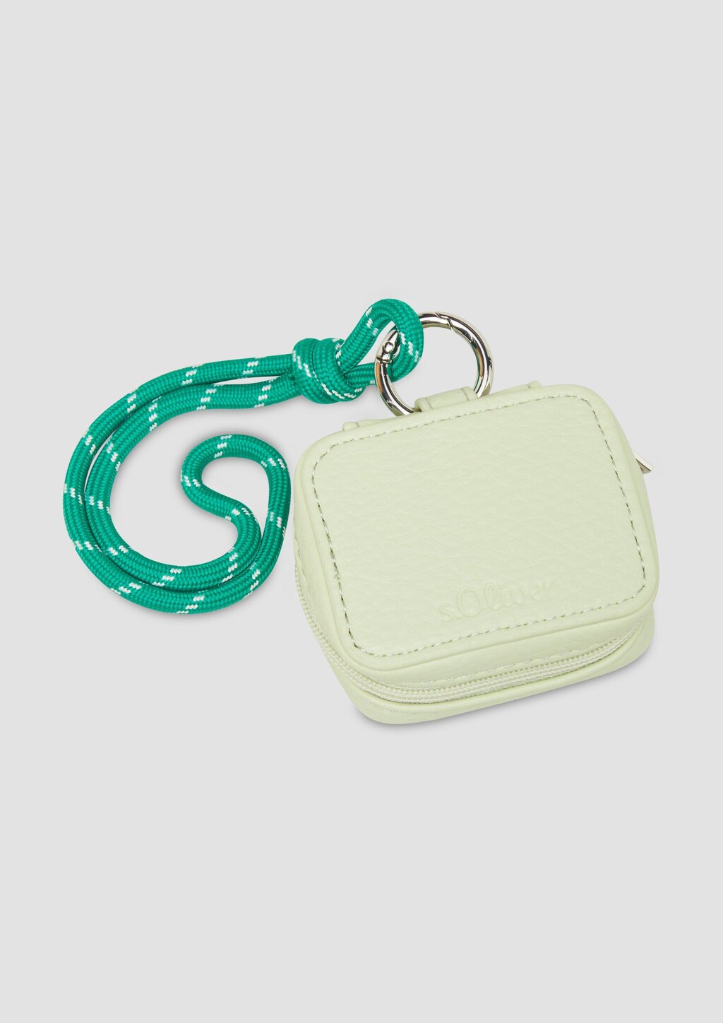 Mini-Bag in Leder-Optik mit Logo-Prägung und Reißverschluss