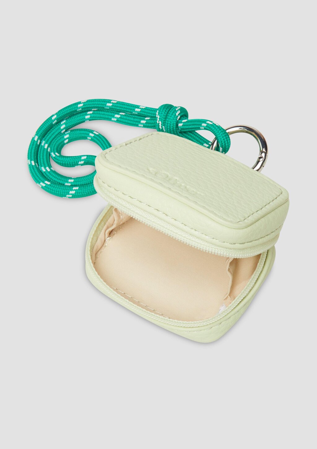 Mini-Bag in Leder-Optik mit Logo-Prägung und Reißverschluss