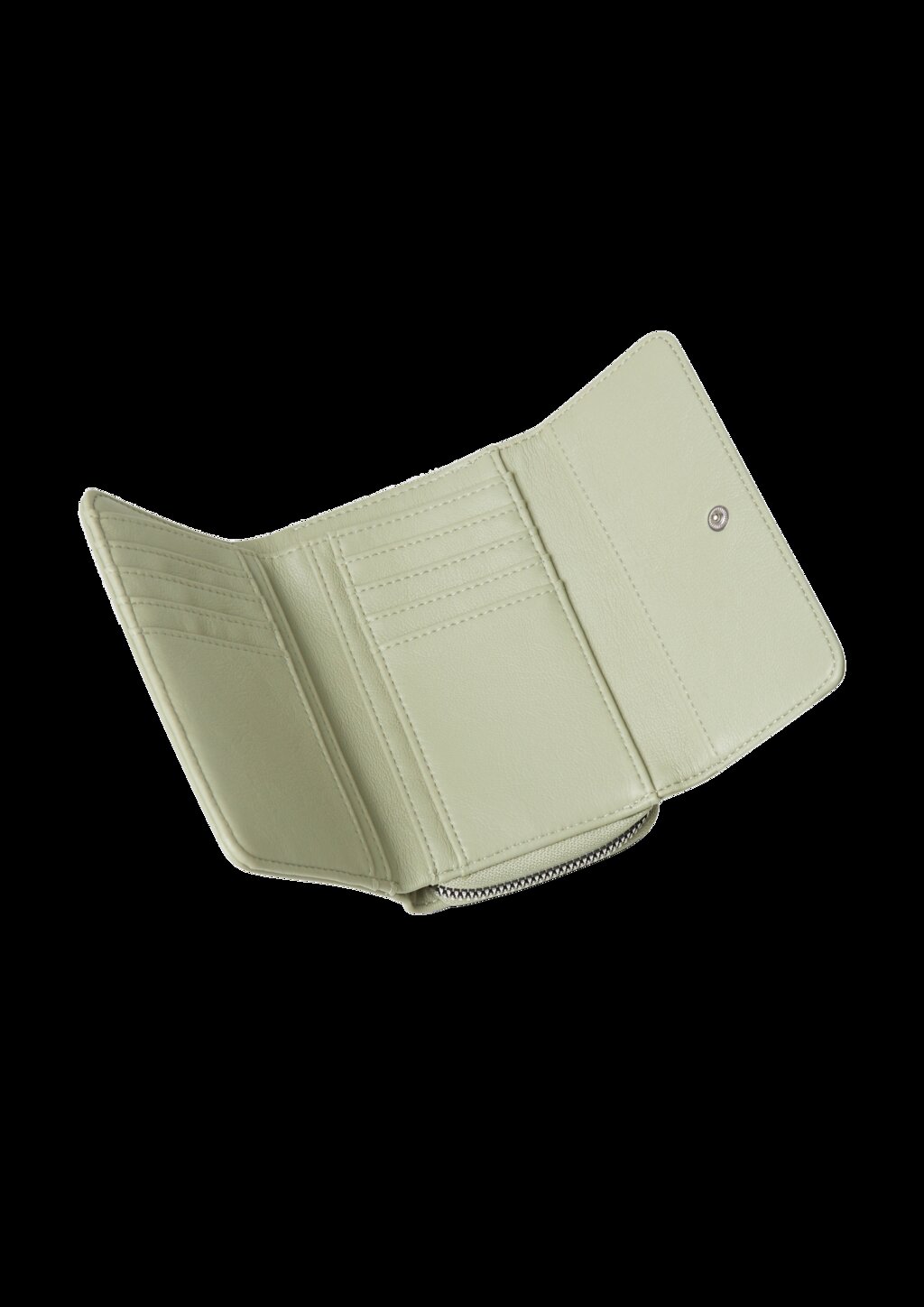 Portemonnaie in Leder-Optik mit Reißverschluss und Druckknopf