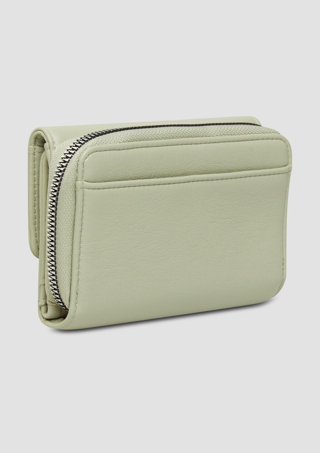 Portemonnaie in Leder-Optik mit Reißverschluss und Druckknopf