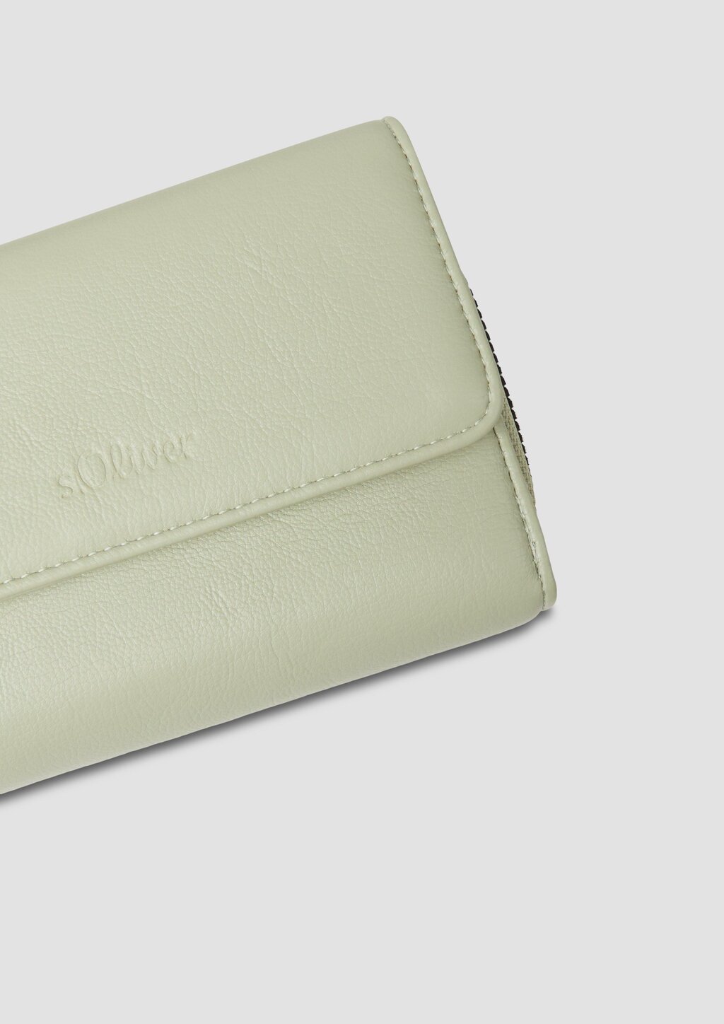 Portemonnaie in Leder-Optik mit Reißverschluss und Druckknopf