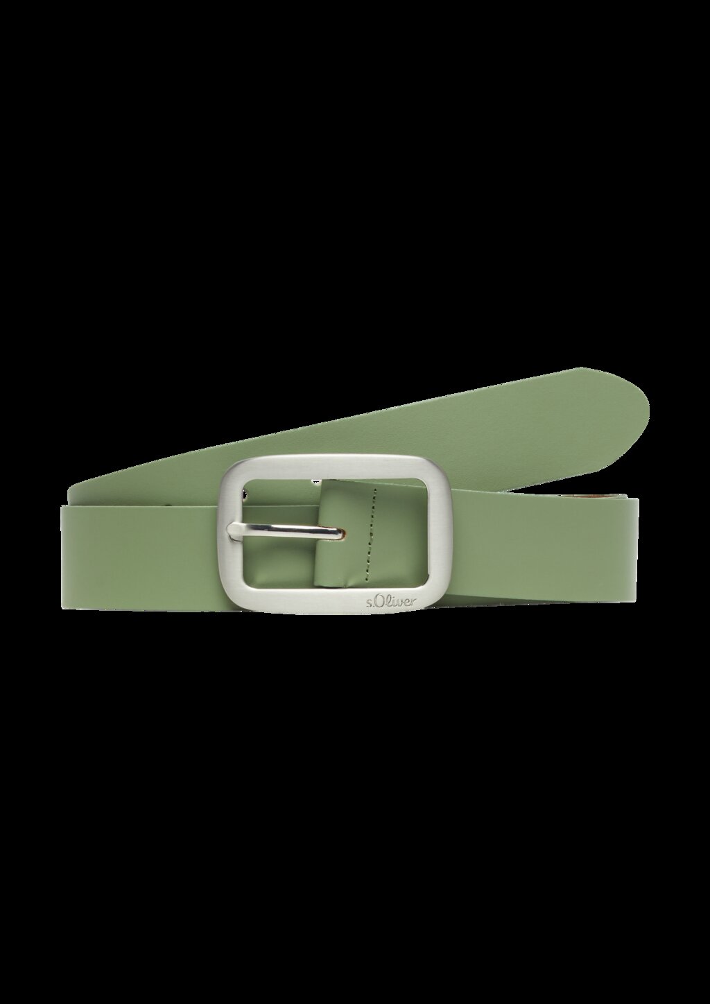 Ledergürtel mit Logo und Rahmenschließe