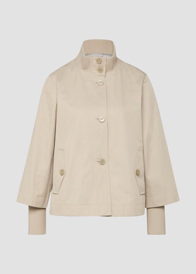 Jacke im Relaxed Fit mit Rippbündchen-Details
