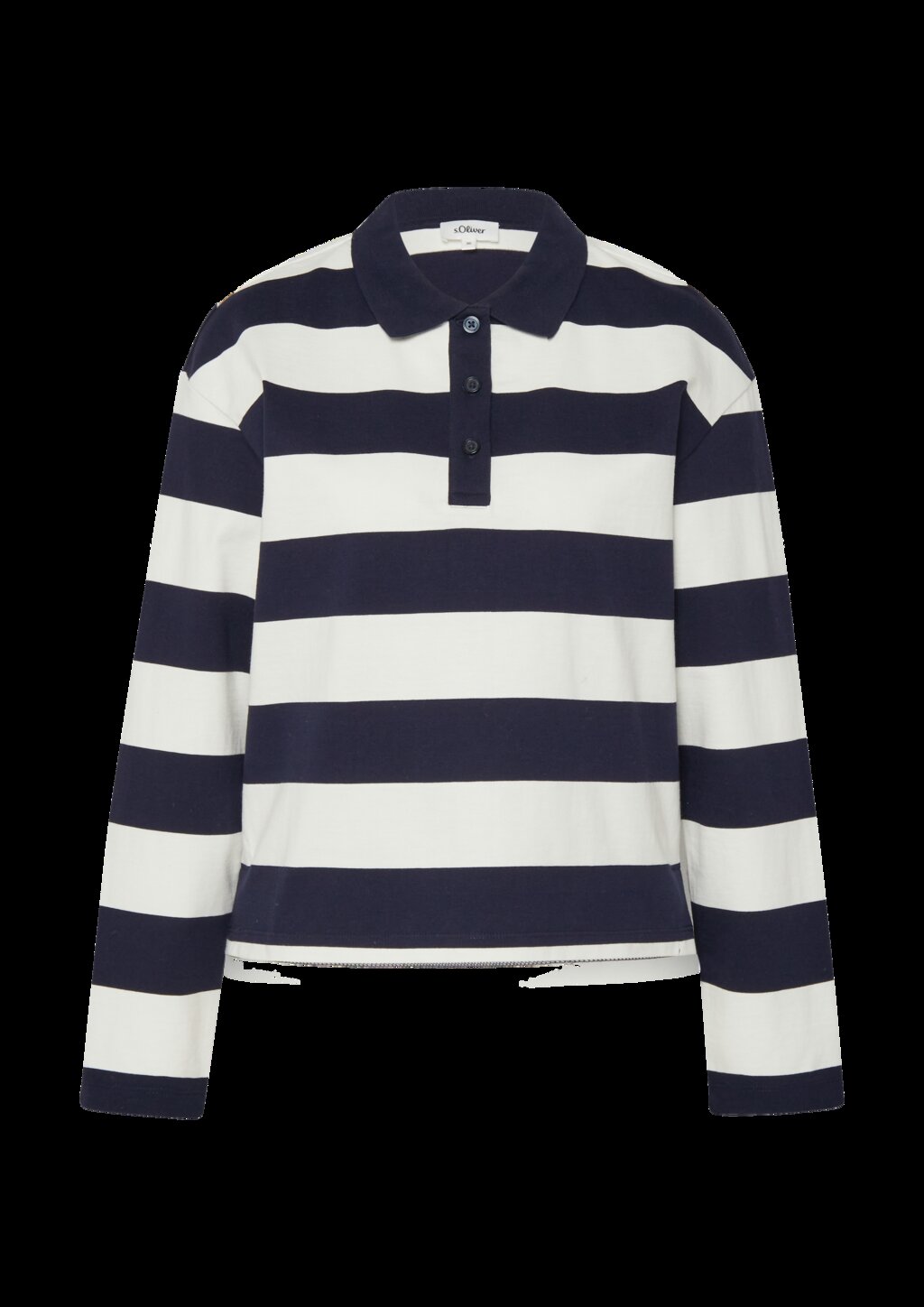 Gestreiftes Sweatshirt mit Polokragen