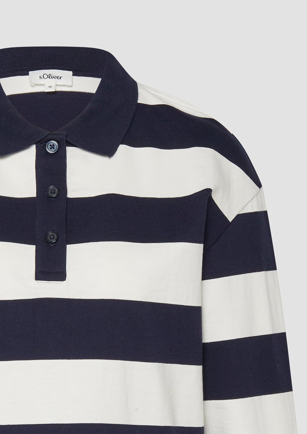 Gestreiftes Sweatshirt mit Polokragen