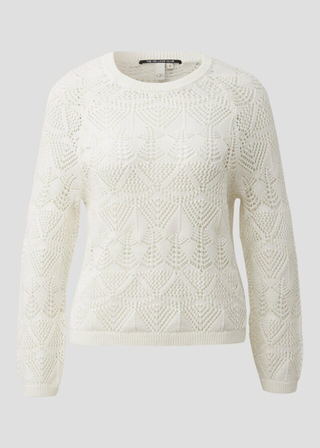 Baumwollpullover mit Ajourmuster