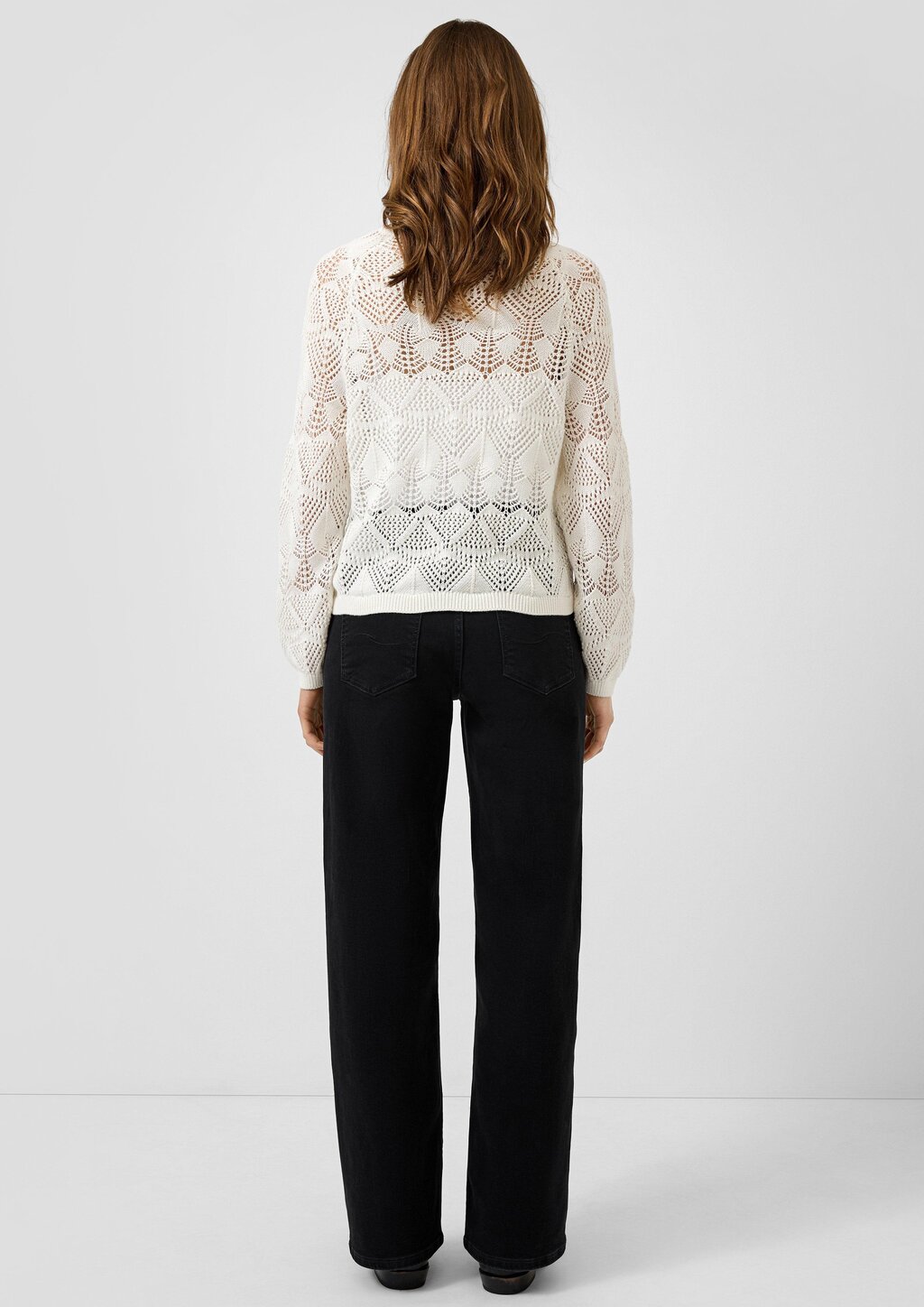 Baumwollpullover mit Ajourmuster