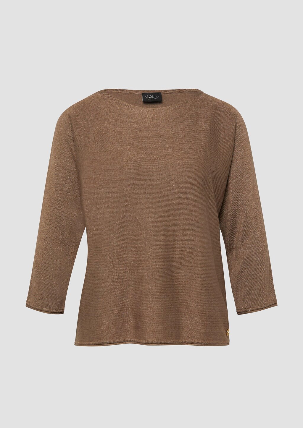 Leichter Feinstrickpullover mit Metallic-Garn