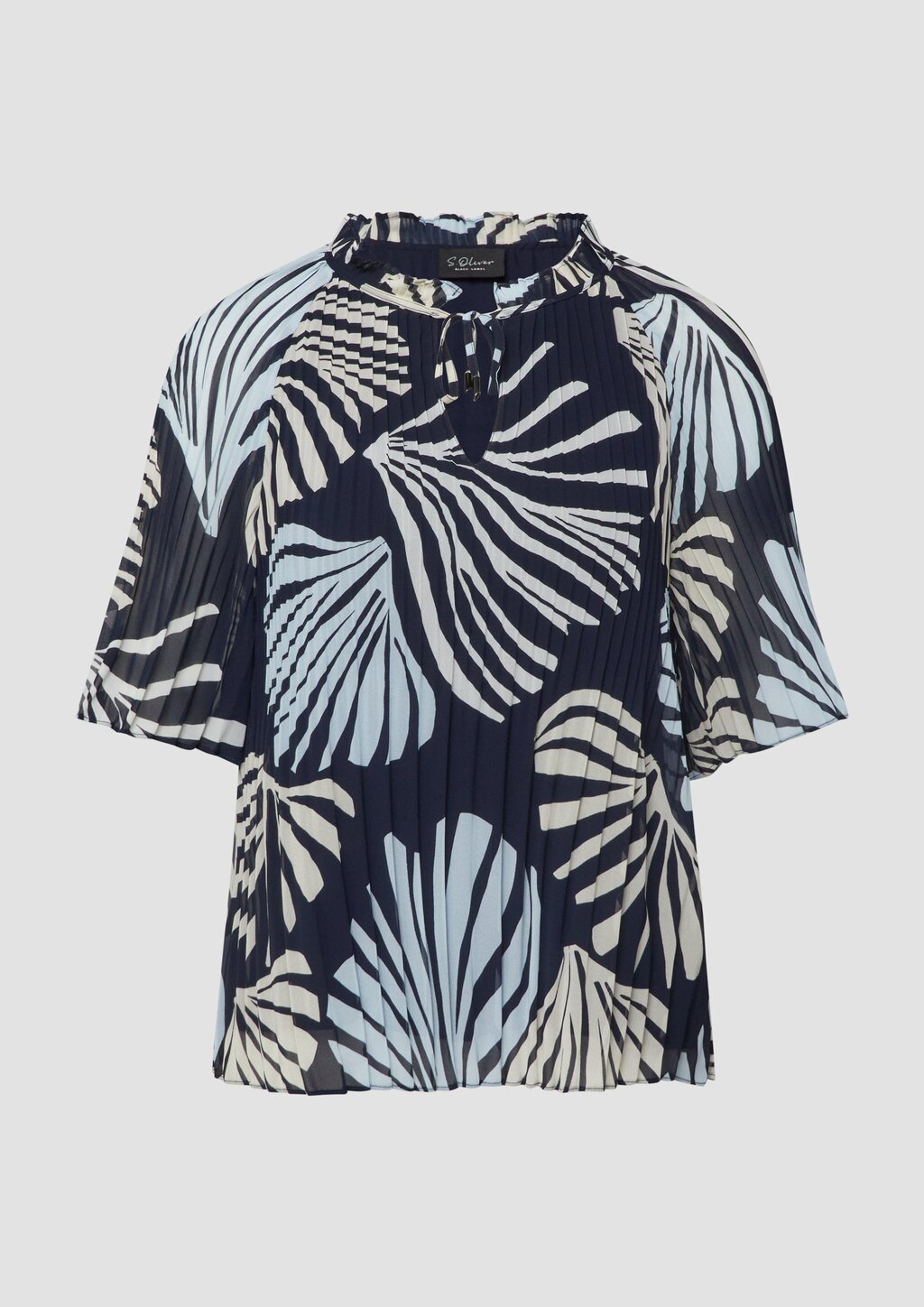 Festliche Chiffon-Bluse mit Plissee und Rüschen