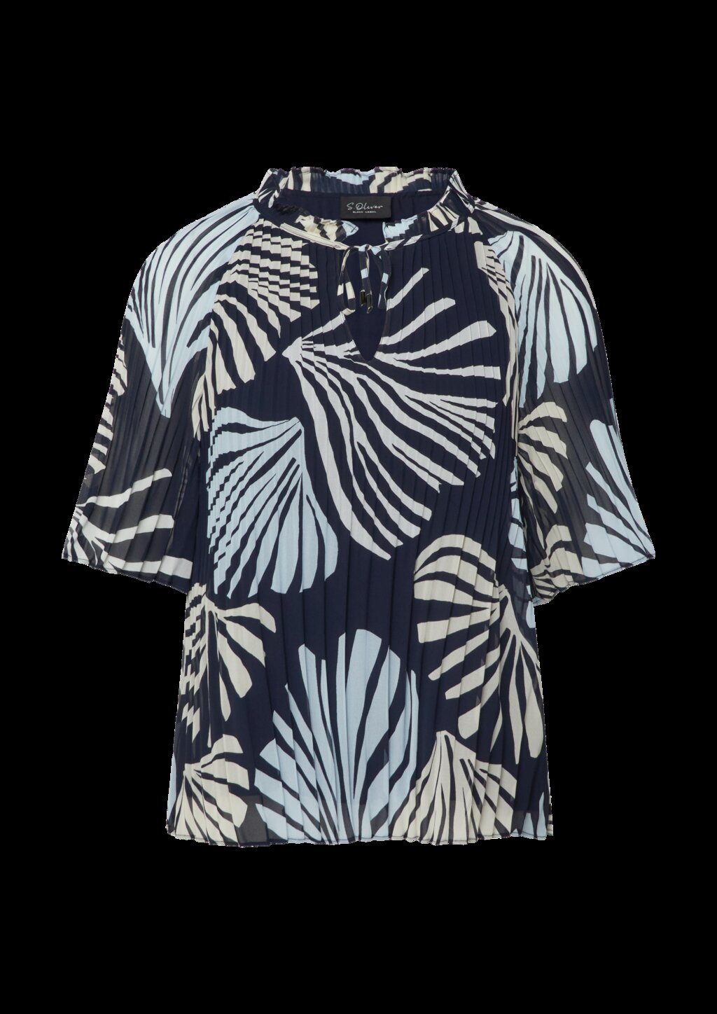 Festliche Chiffon-Bluse mit Plissee und Rüschen