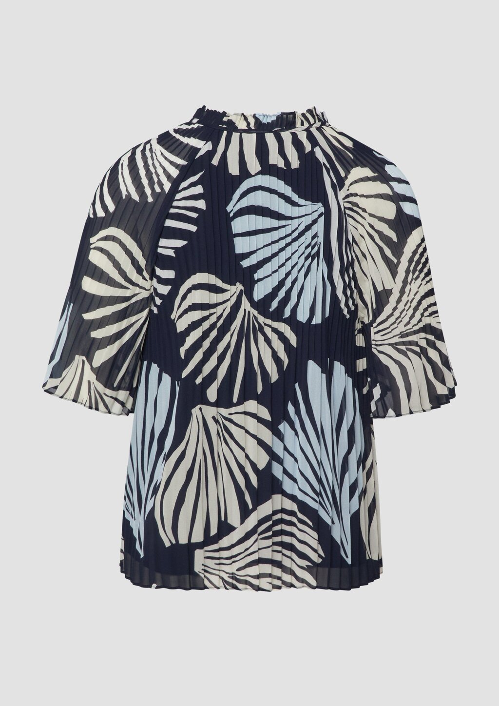 Festliche Chiffon-Bluse mit Plissee und Rüschen