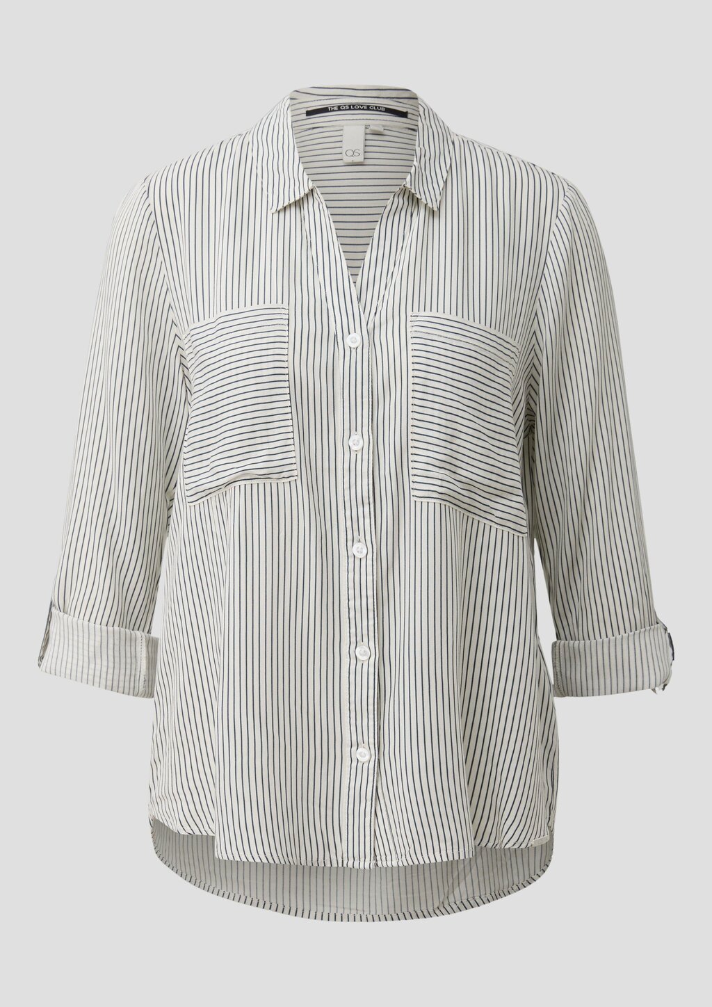 Viskosebluse mit Krempelärmel