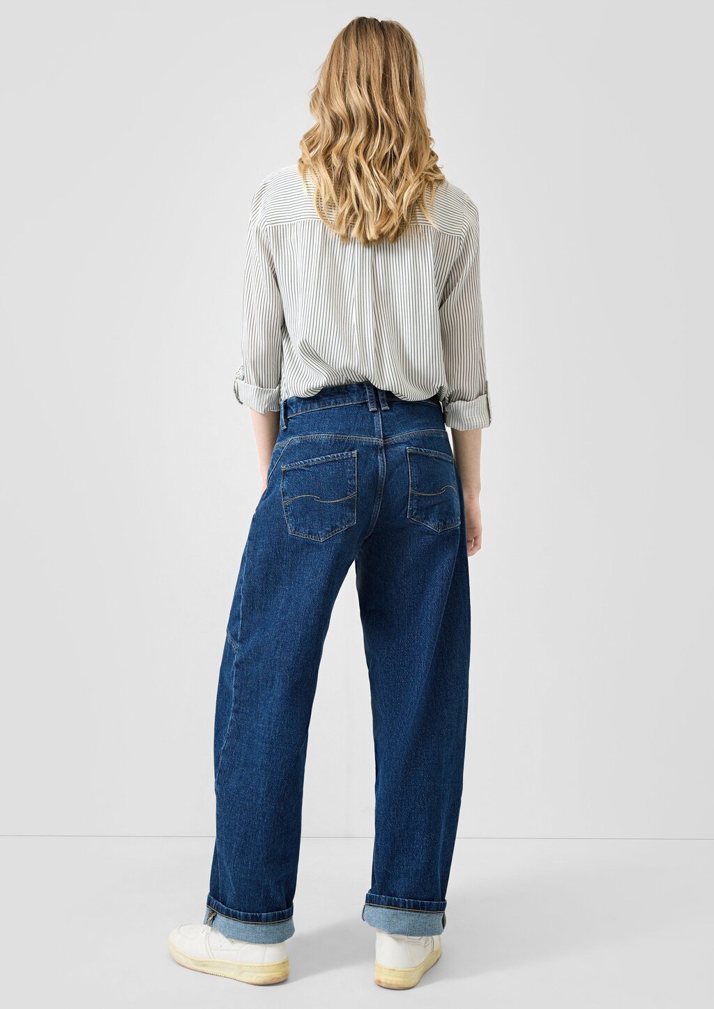 Viskosebluse mit Krempelärmel