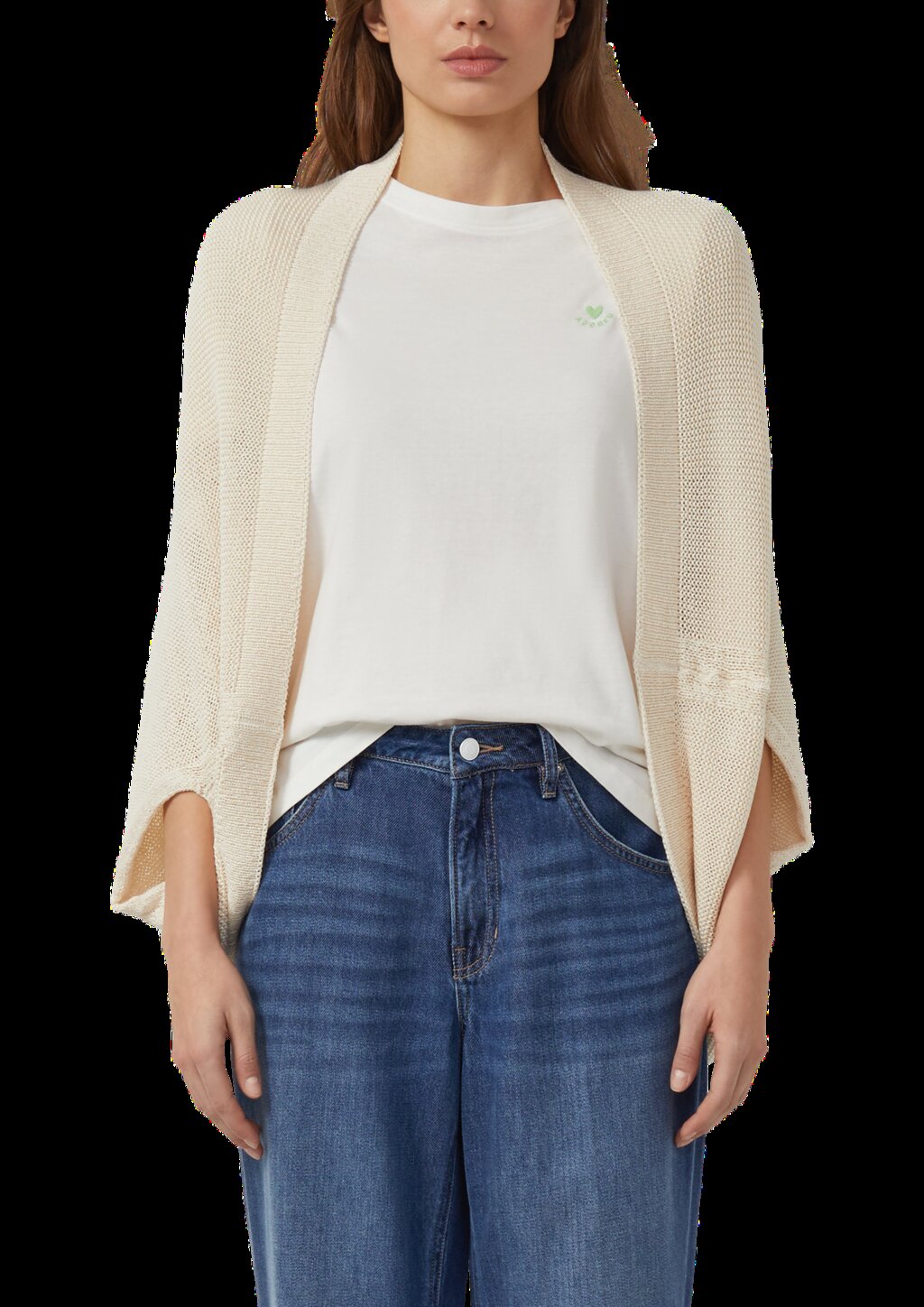 Gestrickter Poncho im O-Shape