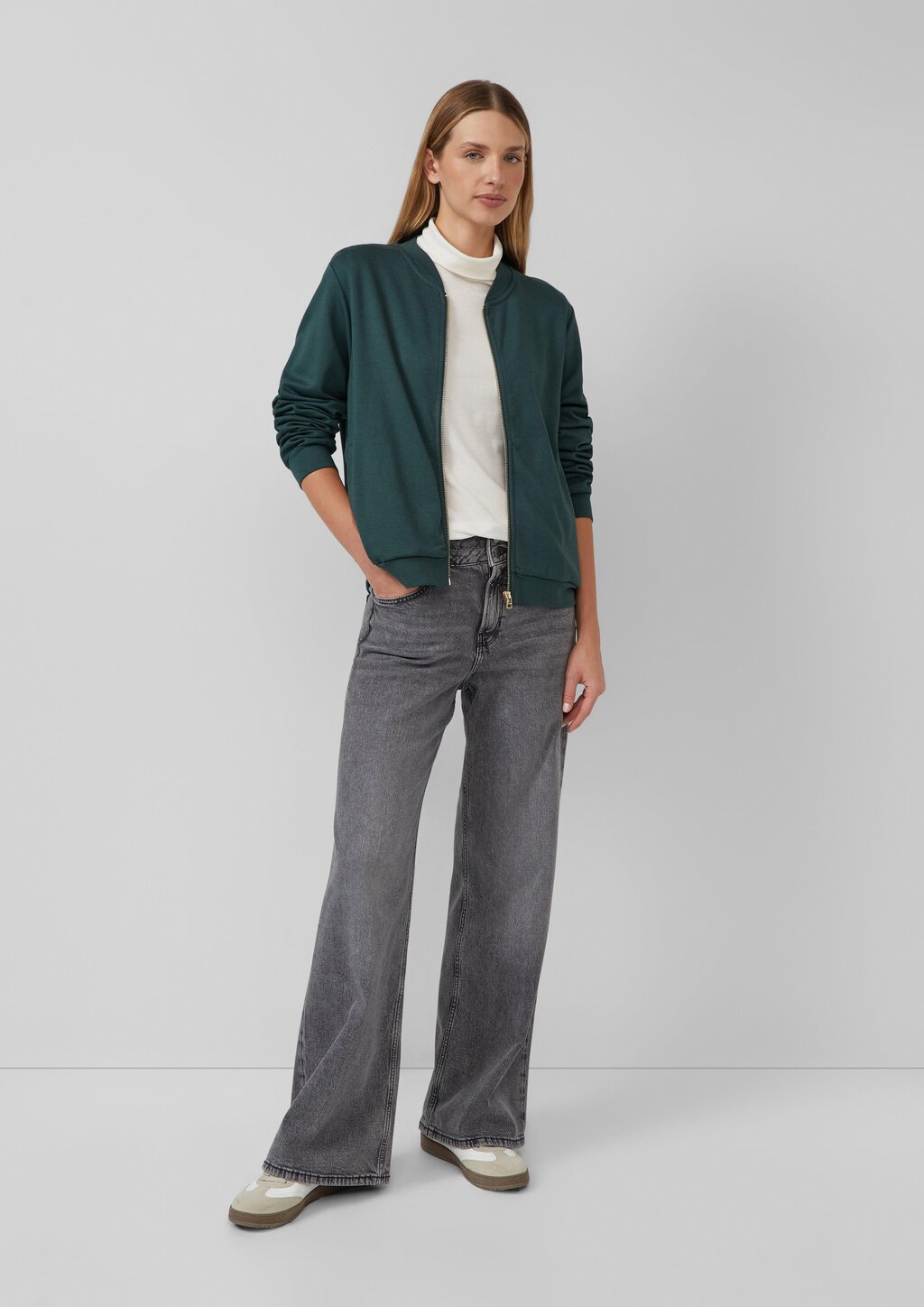 Weicher Interlock-Blouson mit Eingrifftaschen