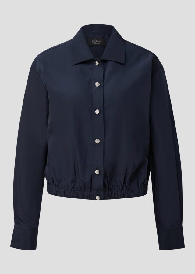 Hemdbluse im Relaxed Fit mit Elastiksaum